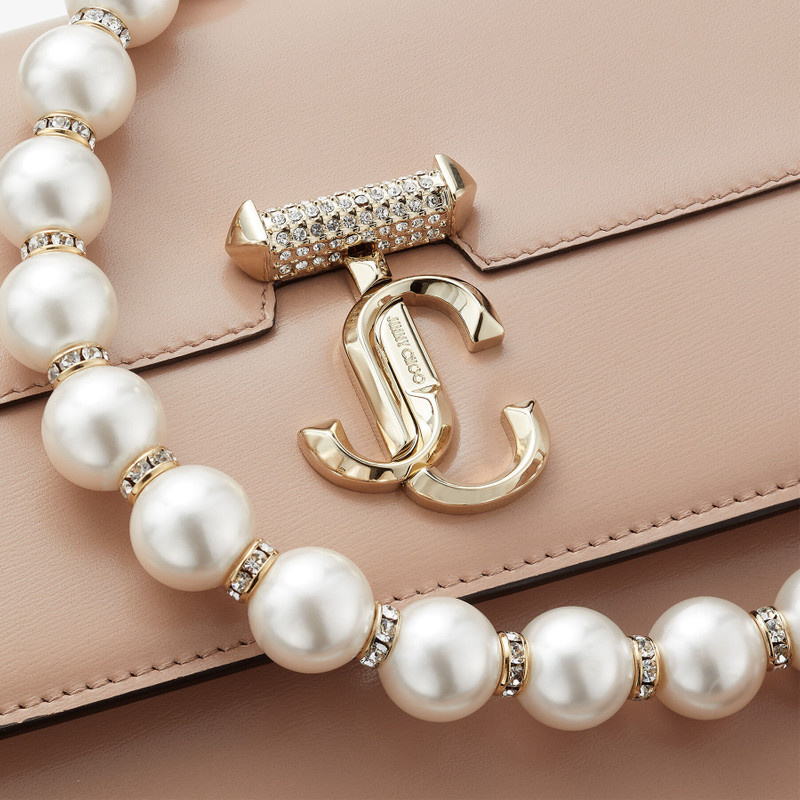 Varenne Quad XS
Ballet Pink Box Leather Shoulder Bag with Pearl Strap 6