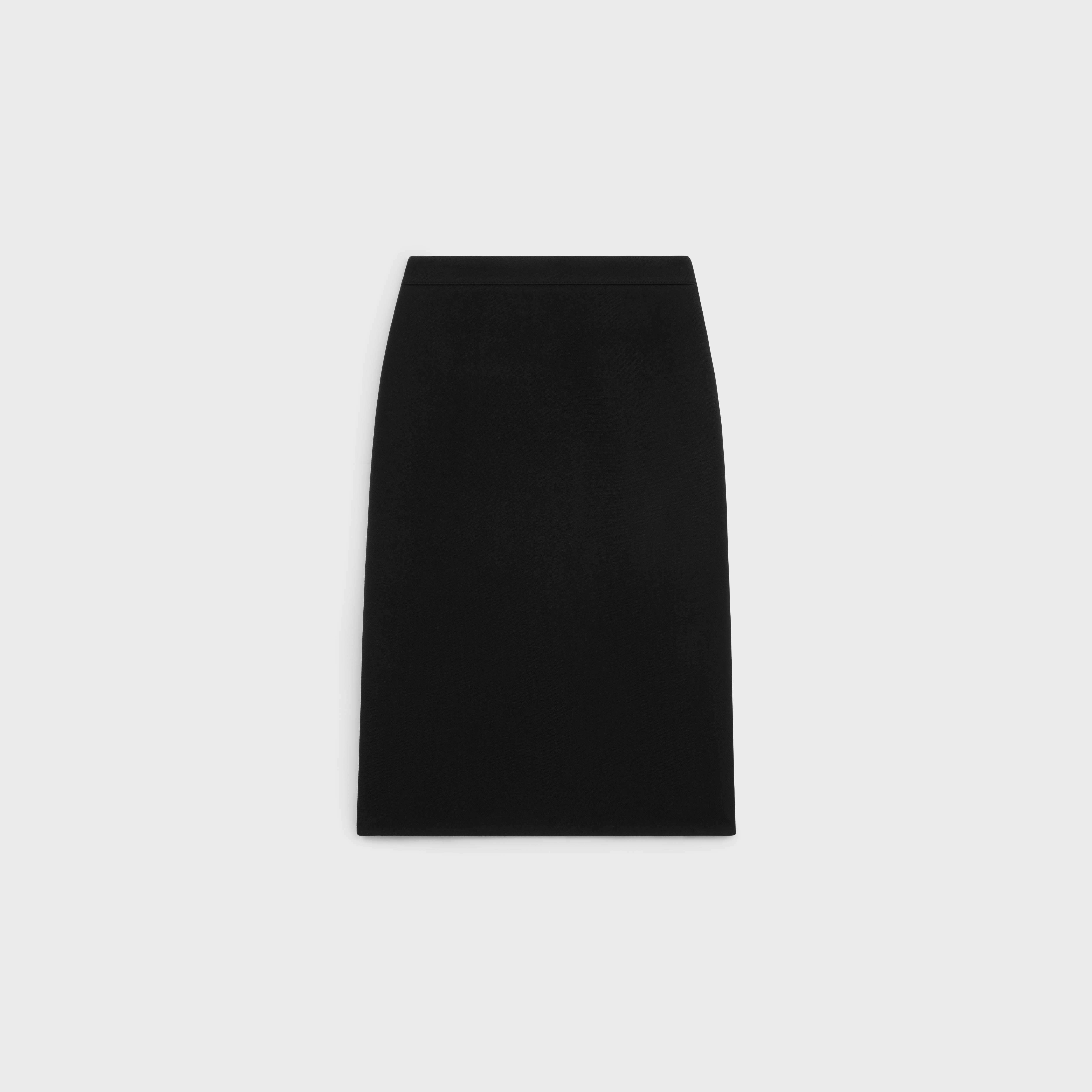 pencil skirt in gauffered double wool - 1