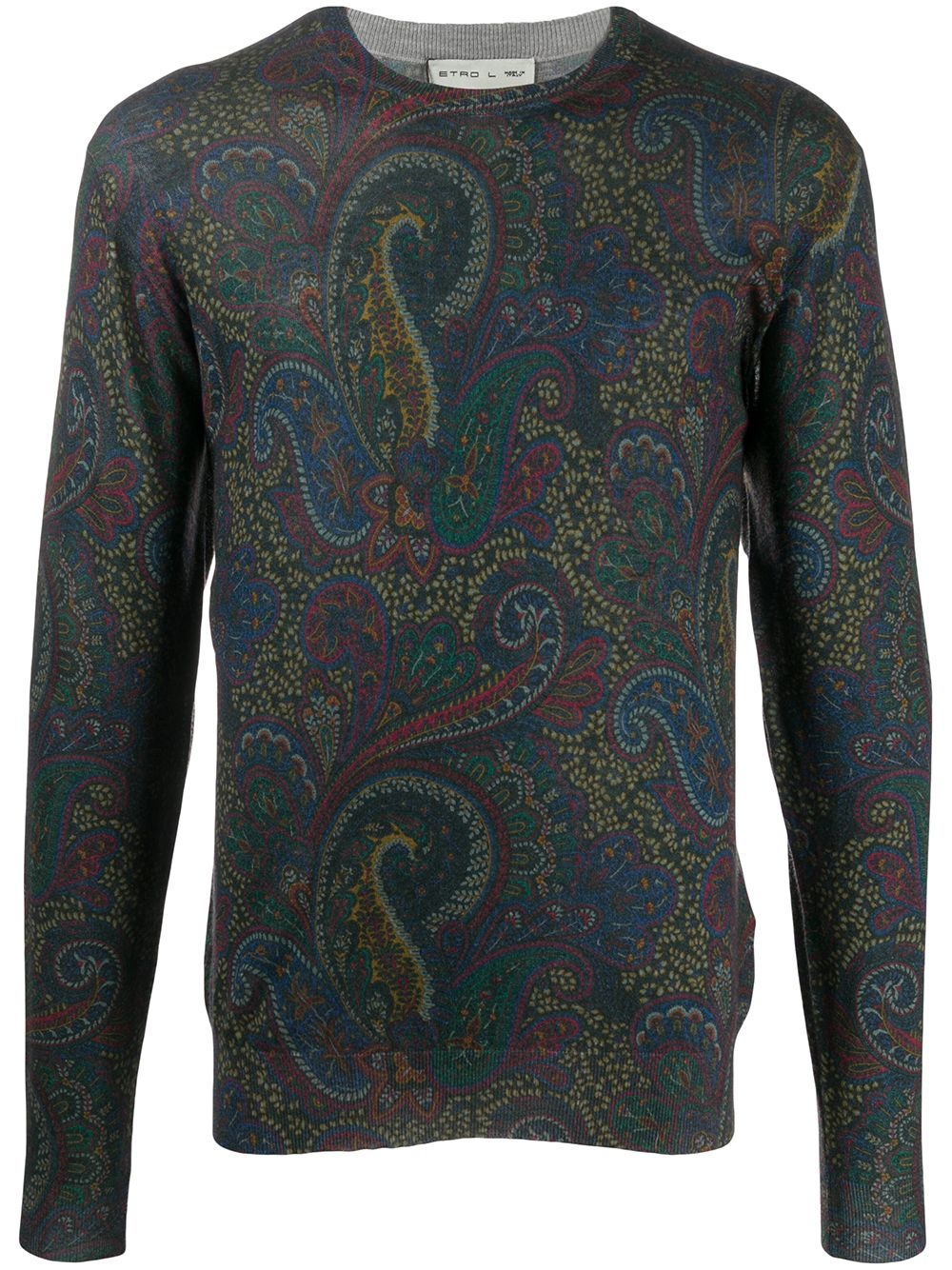 paisley silk-cashmere knit jumper - 1