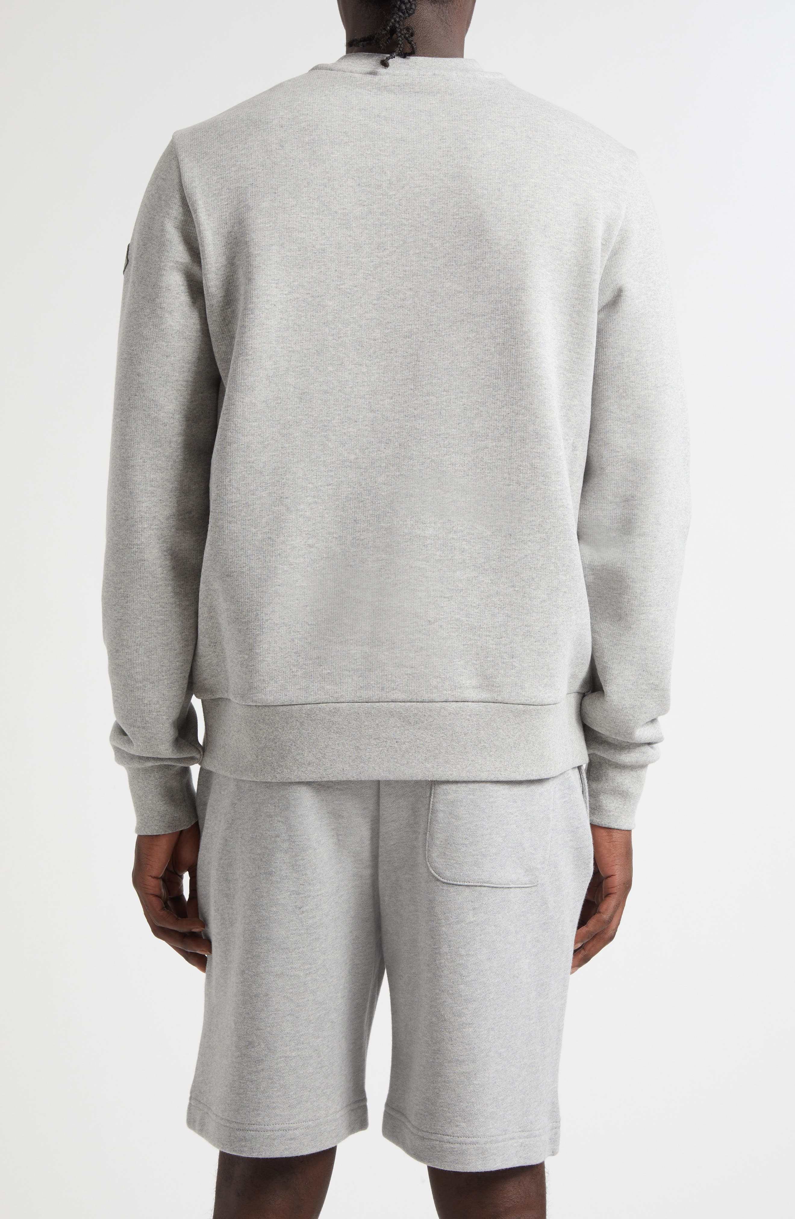 Moncler Monduck Mascot Patch Sweatshirt in Extra Light Gray Melange at Nordstrom - 2