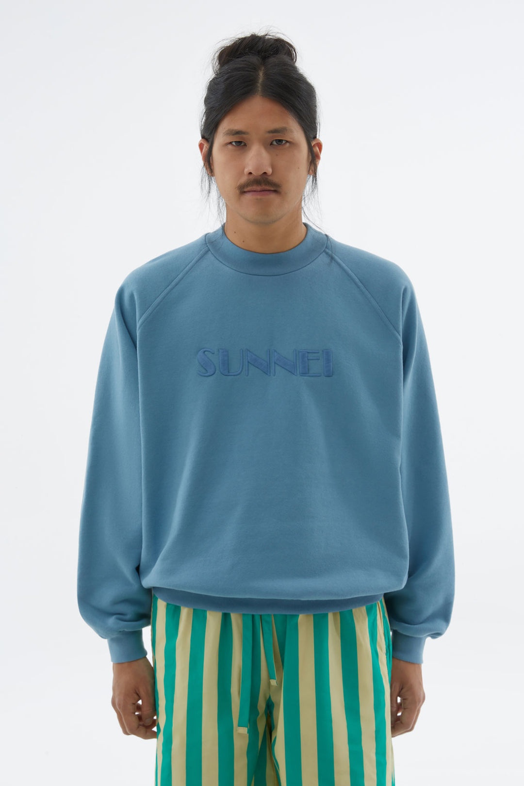 LIGHT BLUE SWEATSHIRT WITH EMBROIDERED LOGO - 5