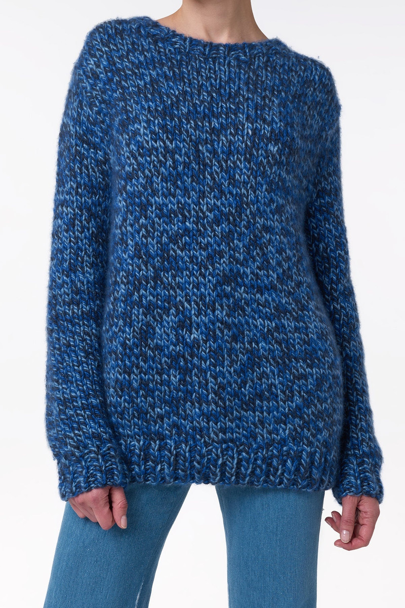 GABRIELA HEARST Poros Knit Sweater in Sky, Cobalt & Dark Navy Cashmere outlook