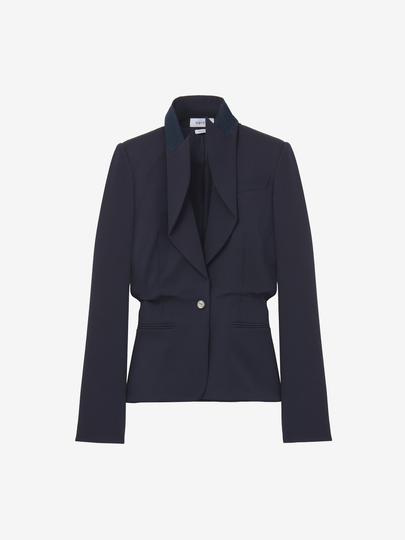 Alexander McQueen Folded Lapel Single-Breasted Jacket outlook