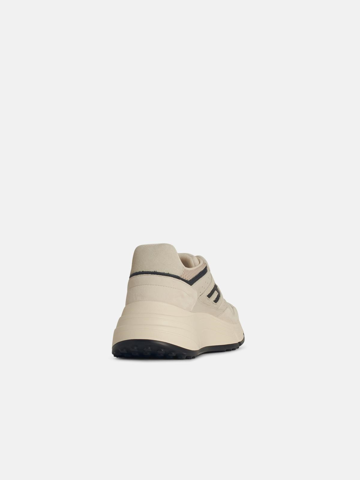 'H669' BEIGE LEATHER SNEAKERS - 3