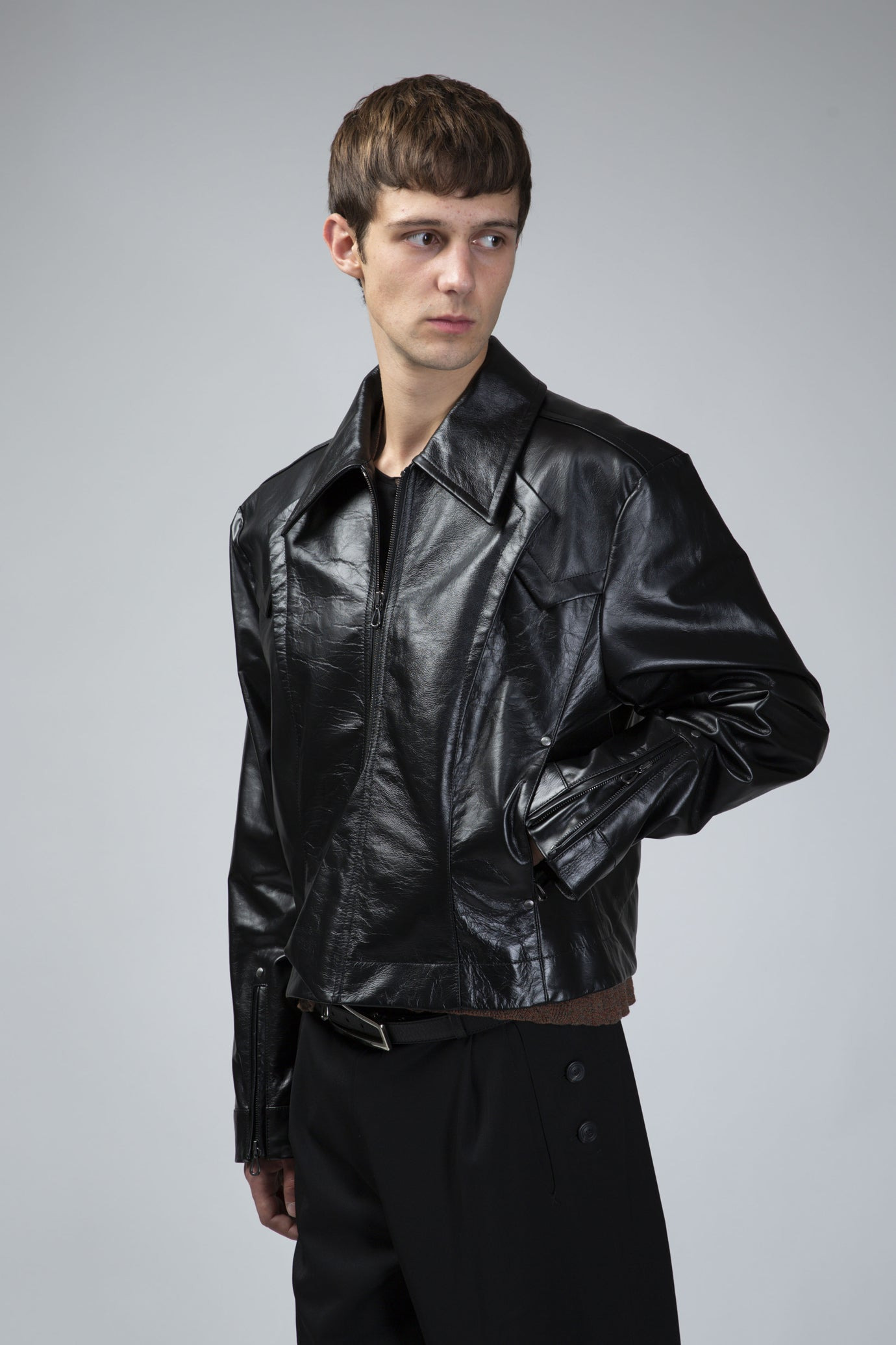 Kraner Cropped Leather Blouson - 4