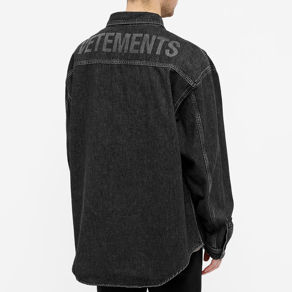 VETEMENTS Back Logo Oversized Denim Overshirt - 6