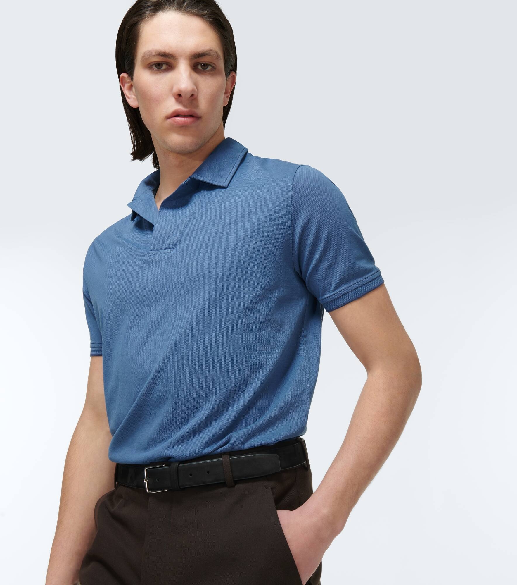 Cotton and silk piqué polo shirt - 5