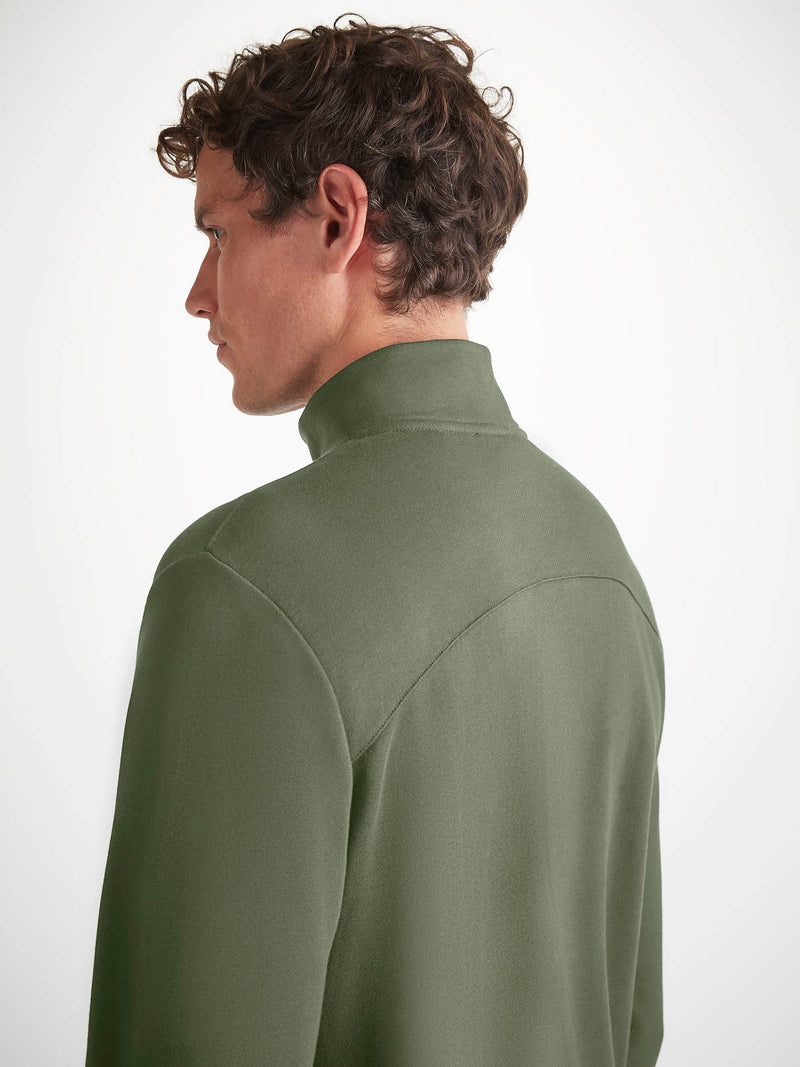 Men's Half-Zip Pullover Quinn Cotton Modal Soft Green - 5