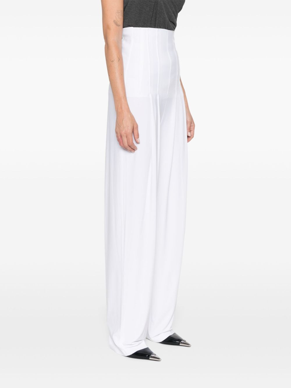 pleated high-waisted trousers - 3