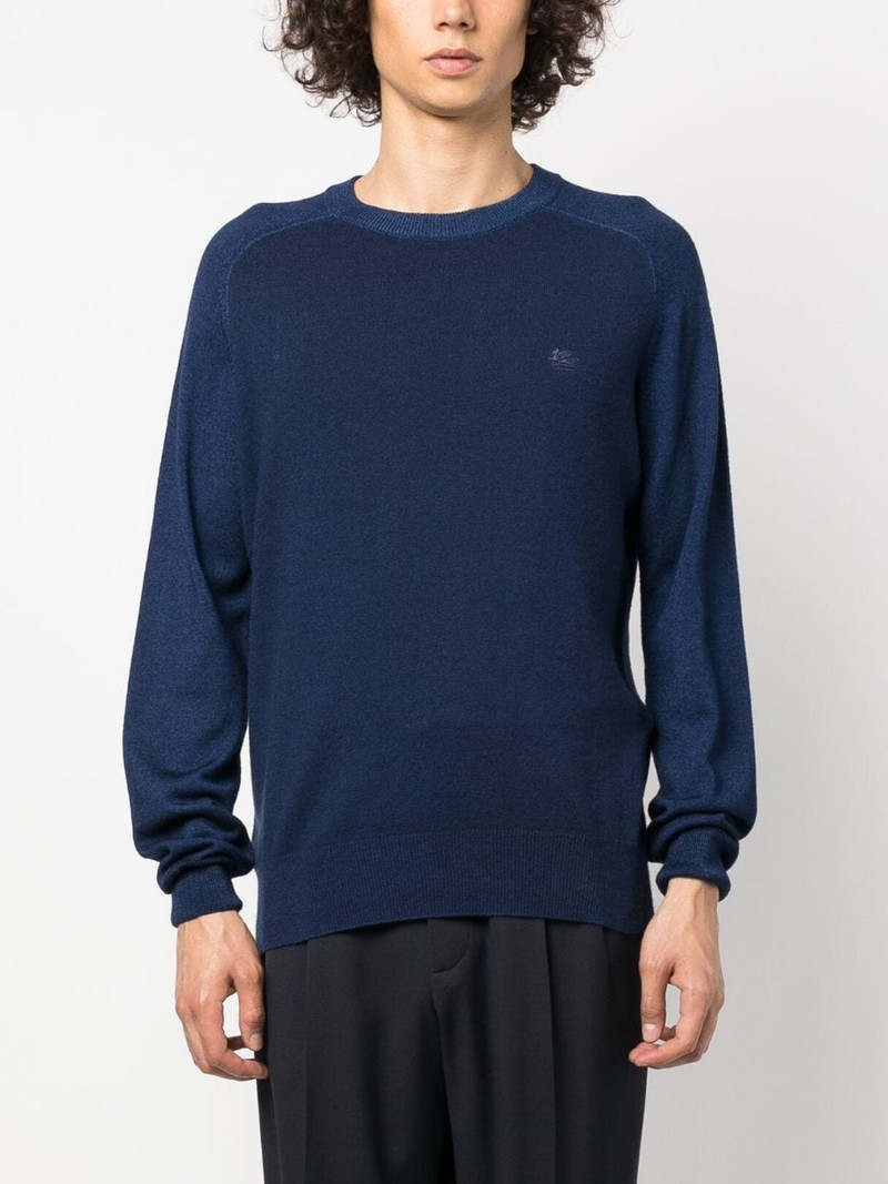 Etro logo-embroidered virgin wool jumper outlook