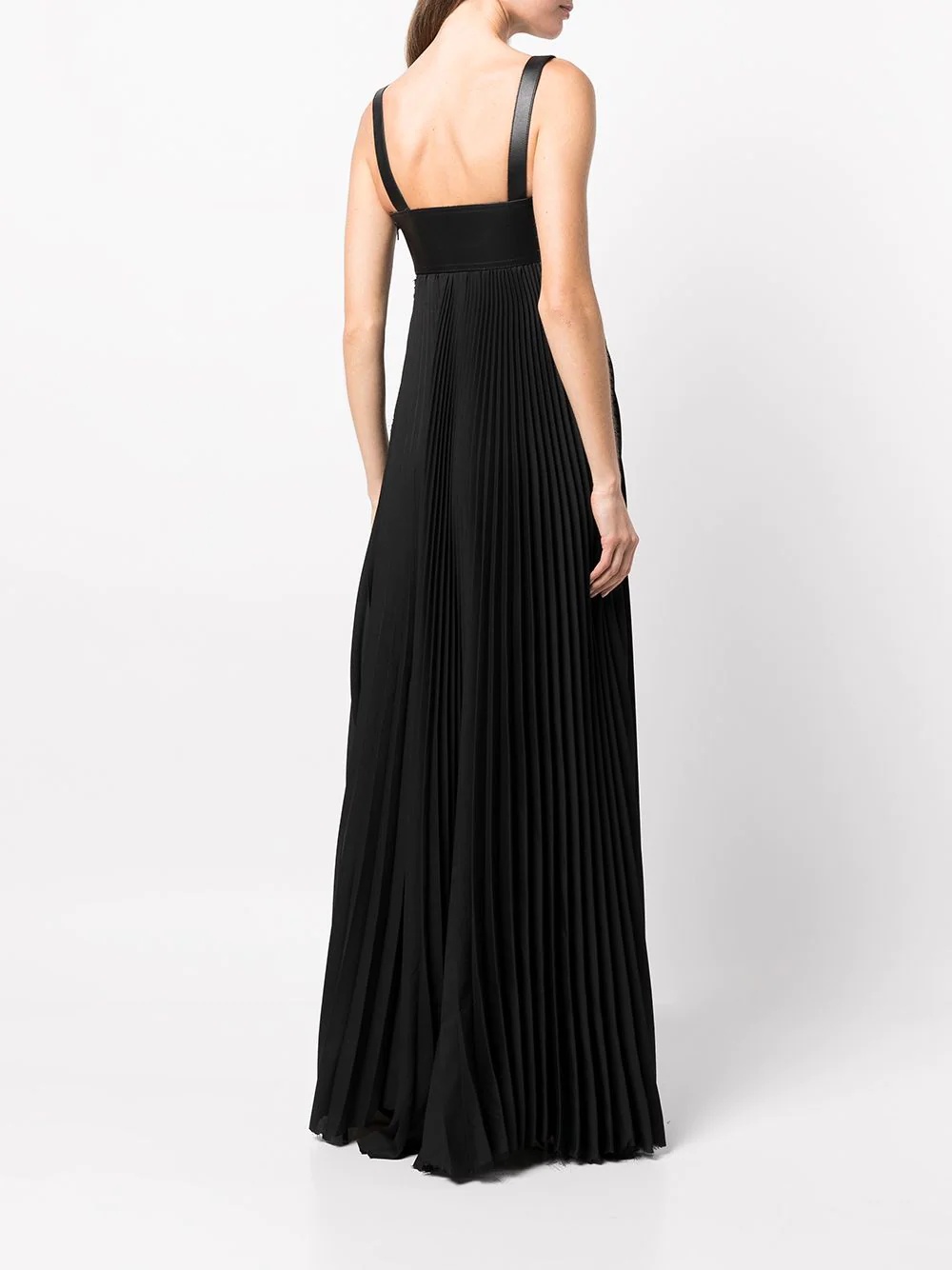 empire-line pleated maxi dress - 4