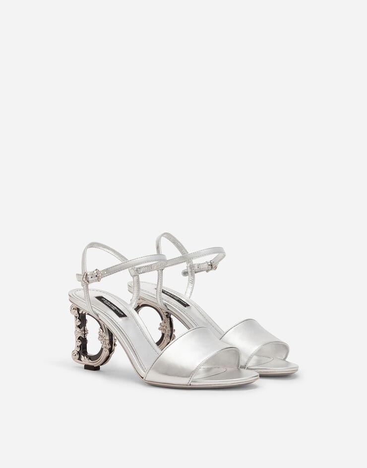 Nappa mordore sandals with baroque DG heel - 2