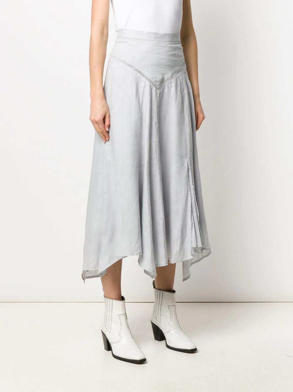 asymmetric flared midi skirt - 3