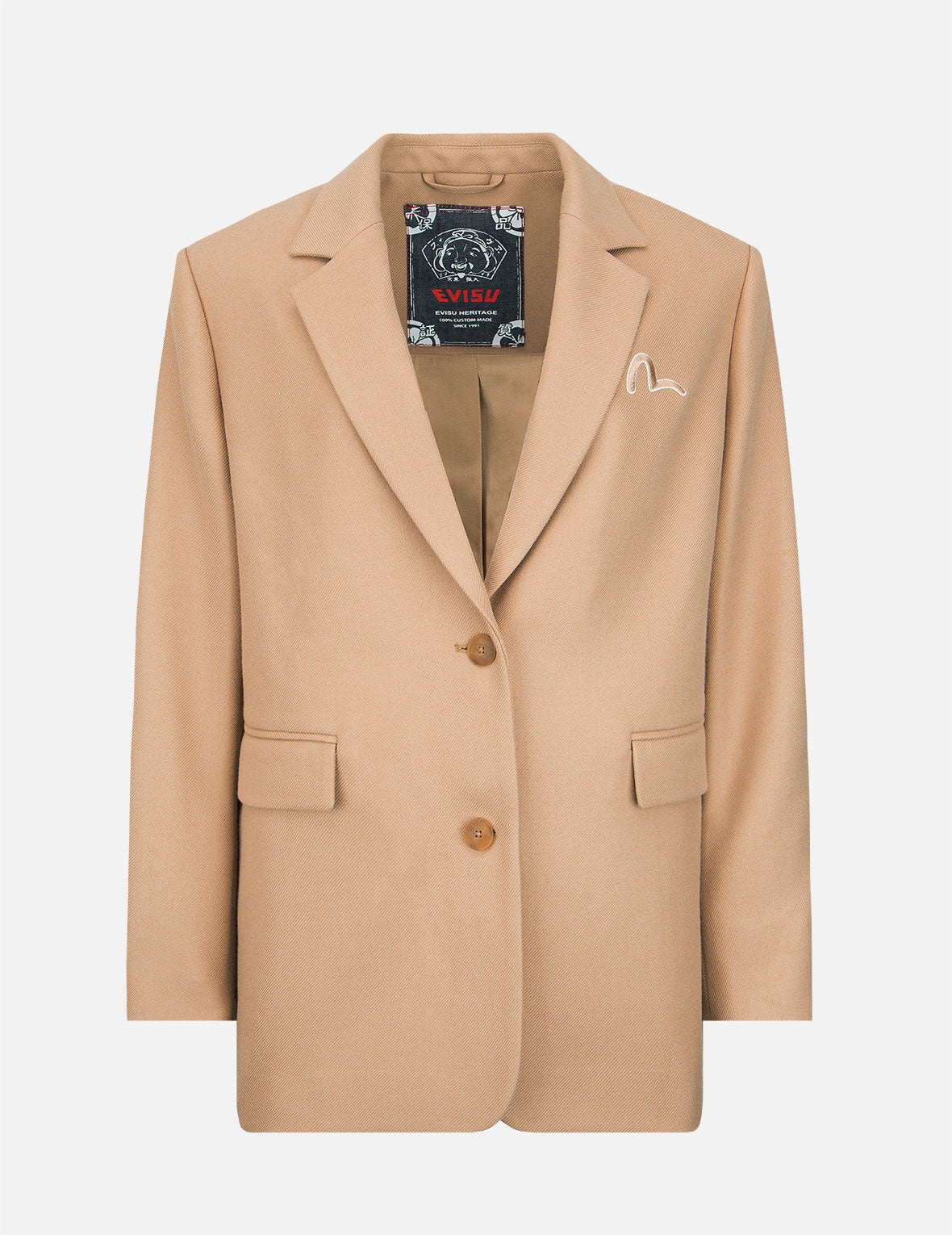 Seagull Embroidery Wool-mix Blazer - 1