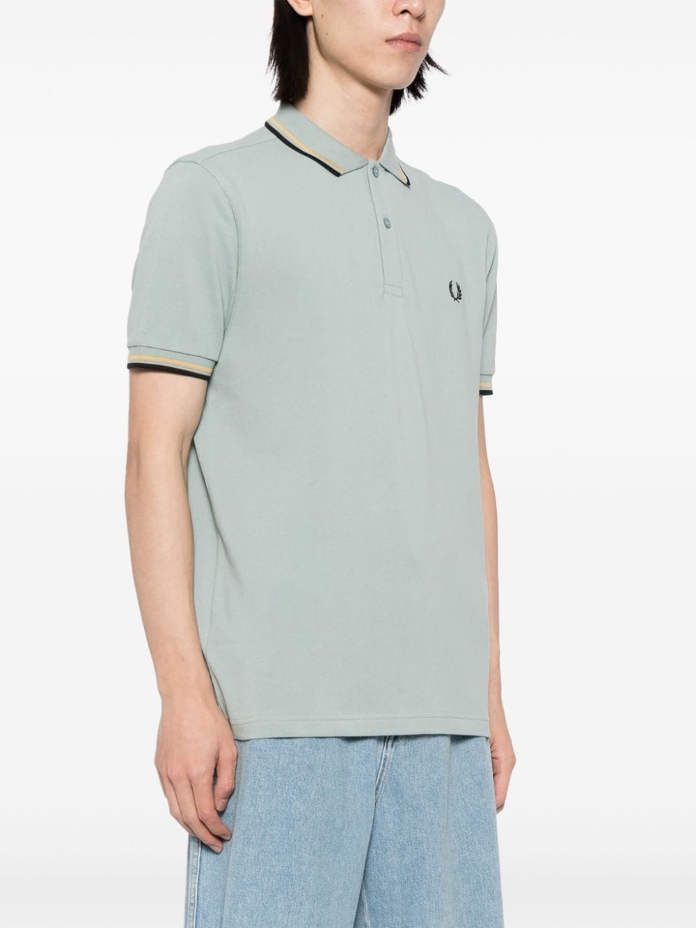 logo-embroidered cotton polo shirt - 3