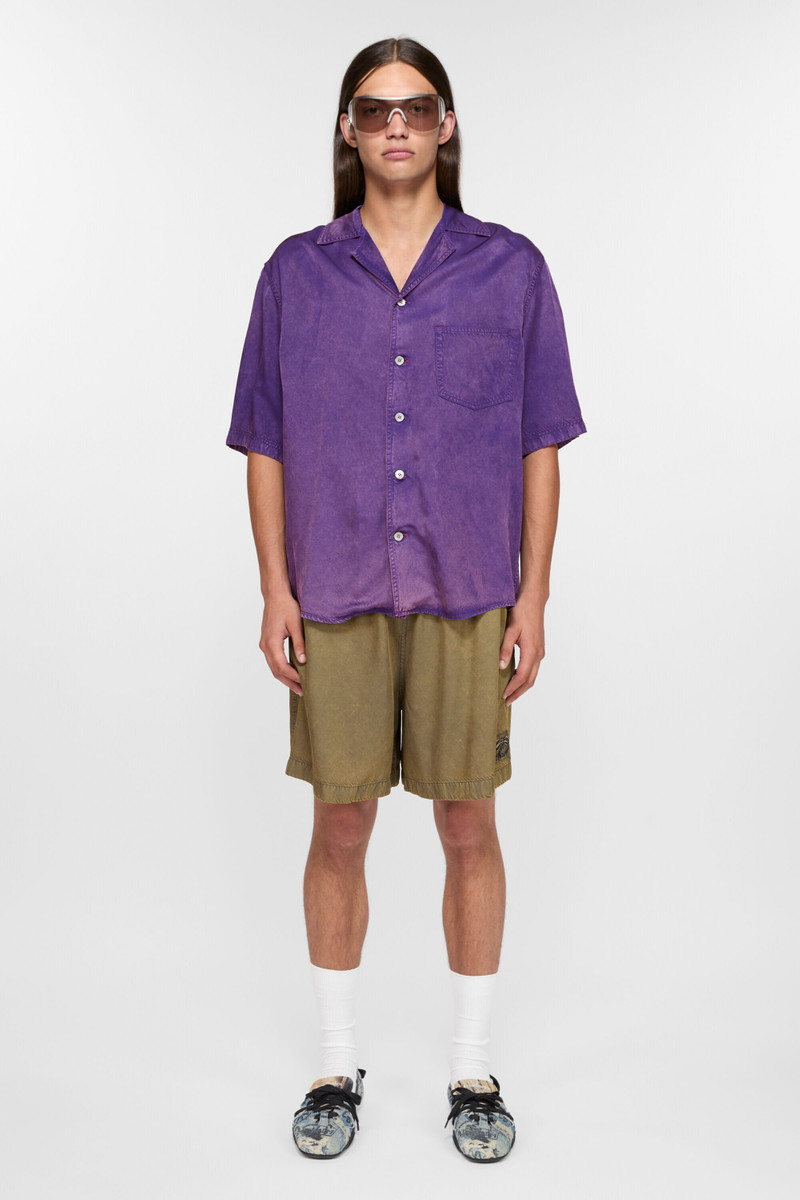 Acne Studios Garment-dyed shorts - Military green outlook