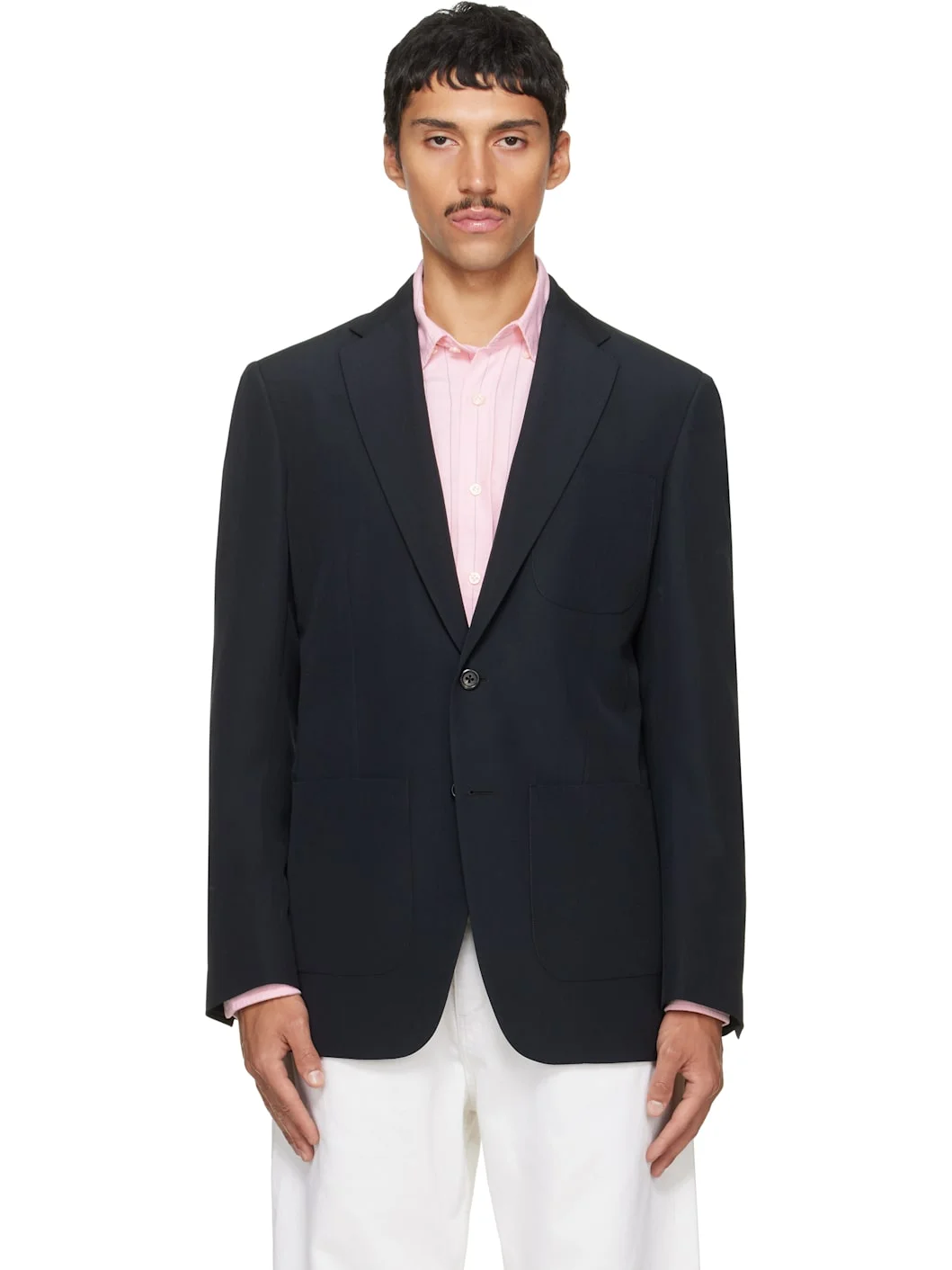 Black Pocket Blazer - 1