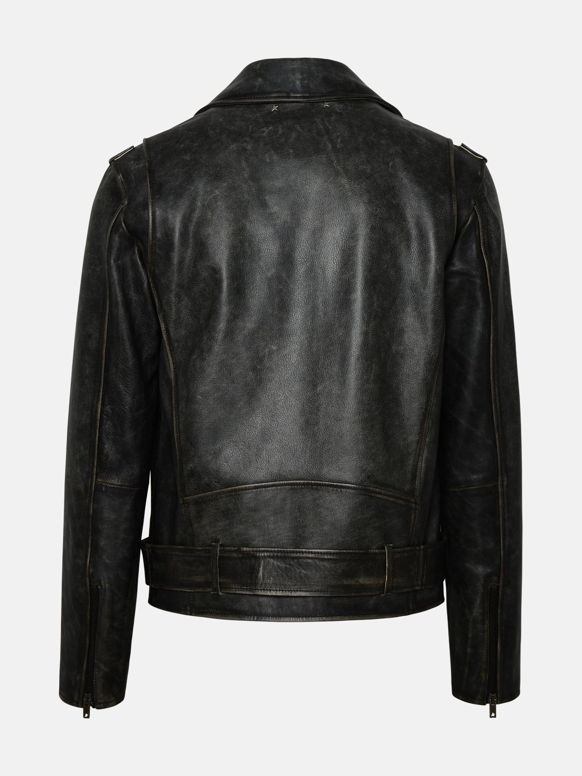 LEATHER BIKER JACKET - 3