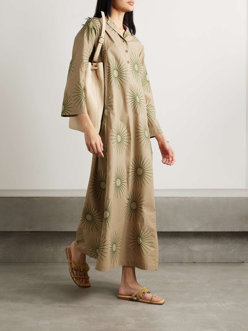 Dries Van Noten Embroidered cotton-poplin maxi dress - 2410110478453 |  REVERSIBLE