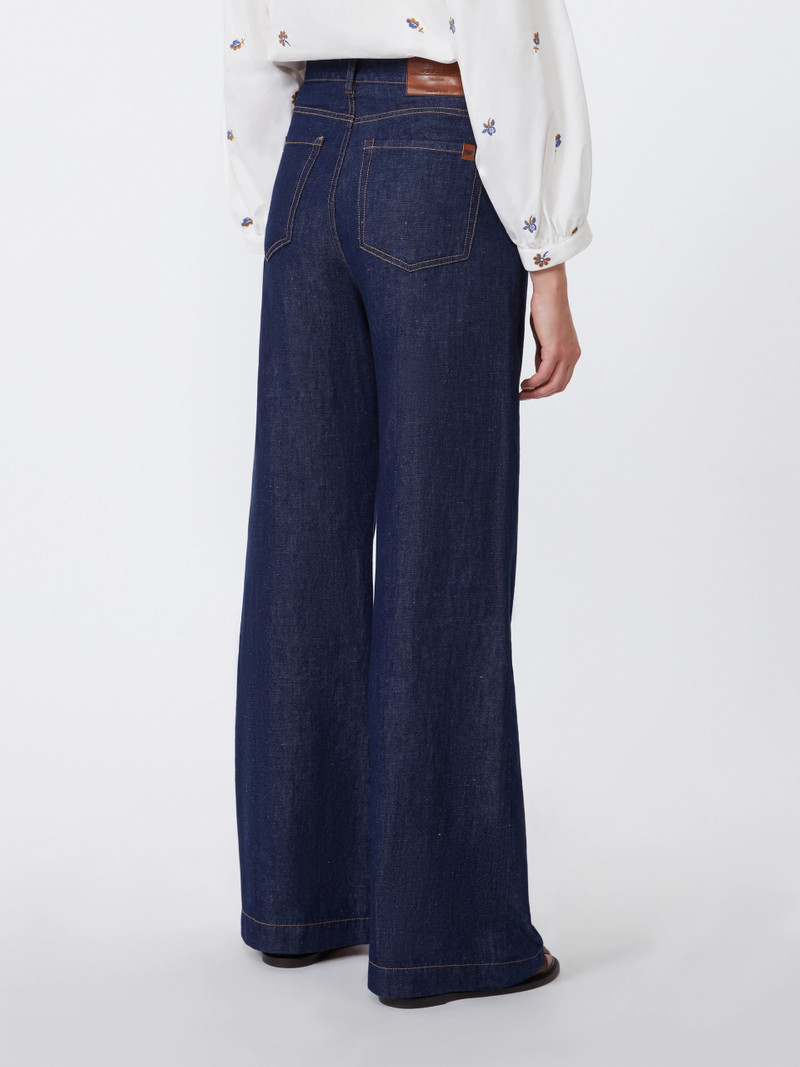 LATINO Linen and cotton denim jeans - NAVY 4