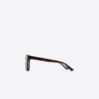 BALENCIAGA Side D-frame Sunglasses in Dark Havana outlook