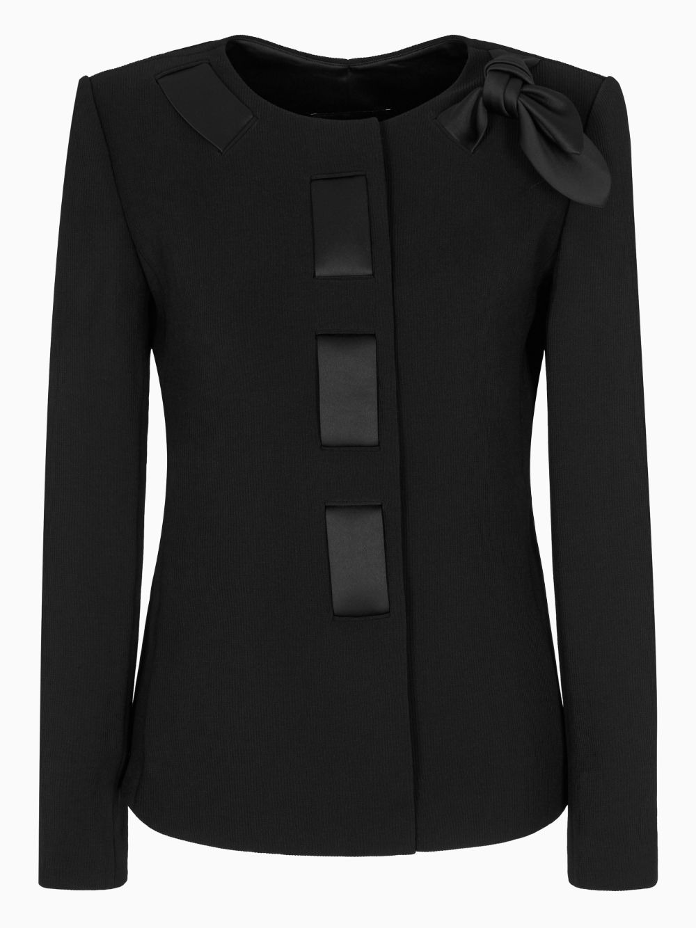 satin-bow detail blazer - 1