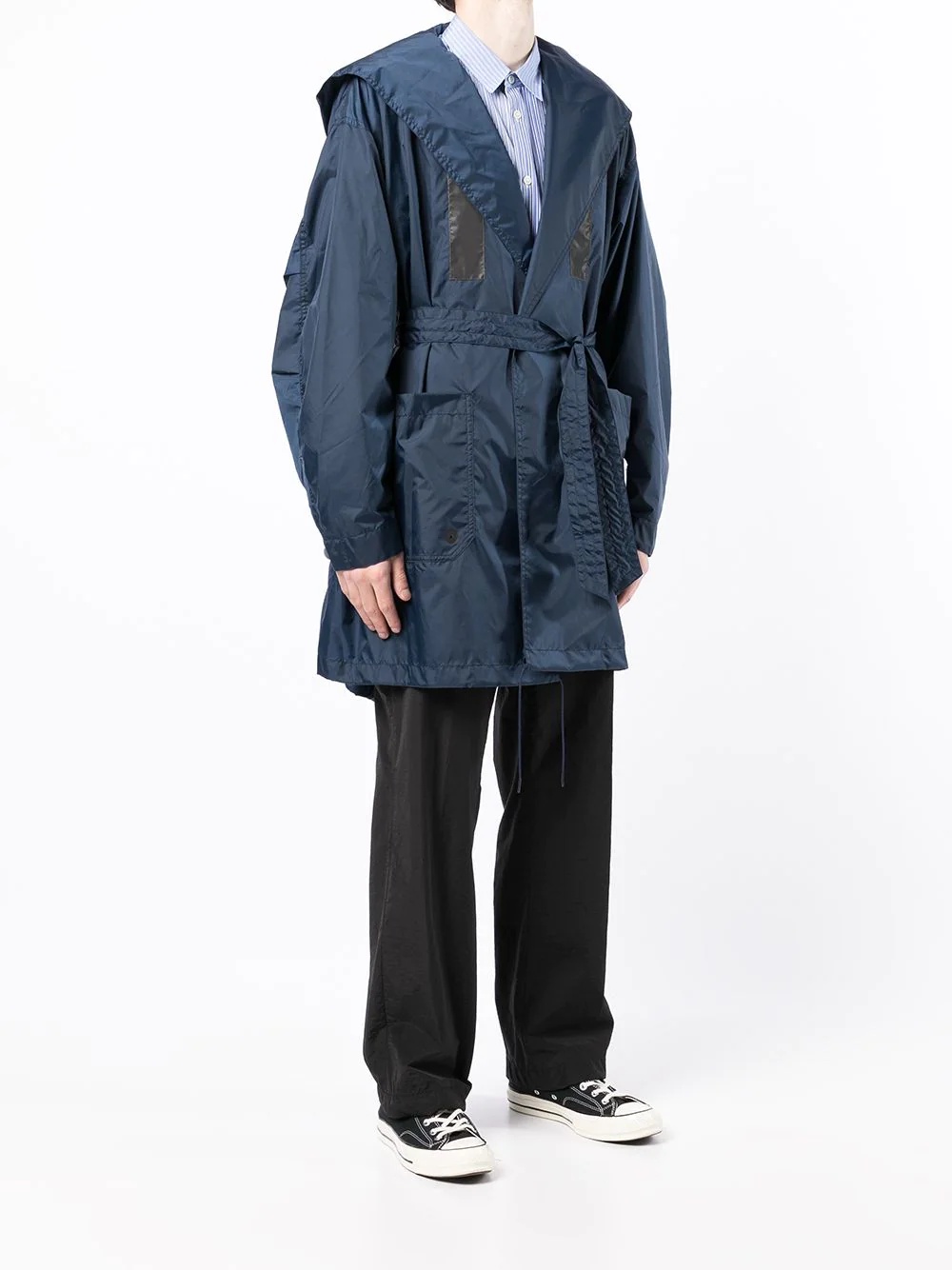 reflective panel hooded raincoat - 3