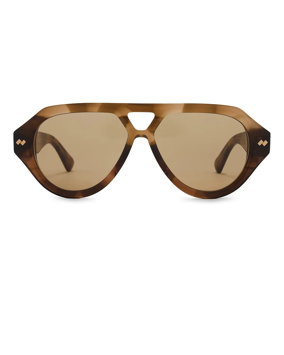 Bold Ribbon Stud Pilot Sunglasses - 1