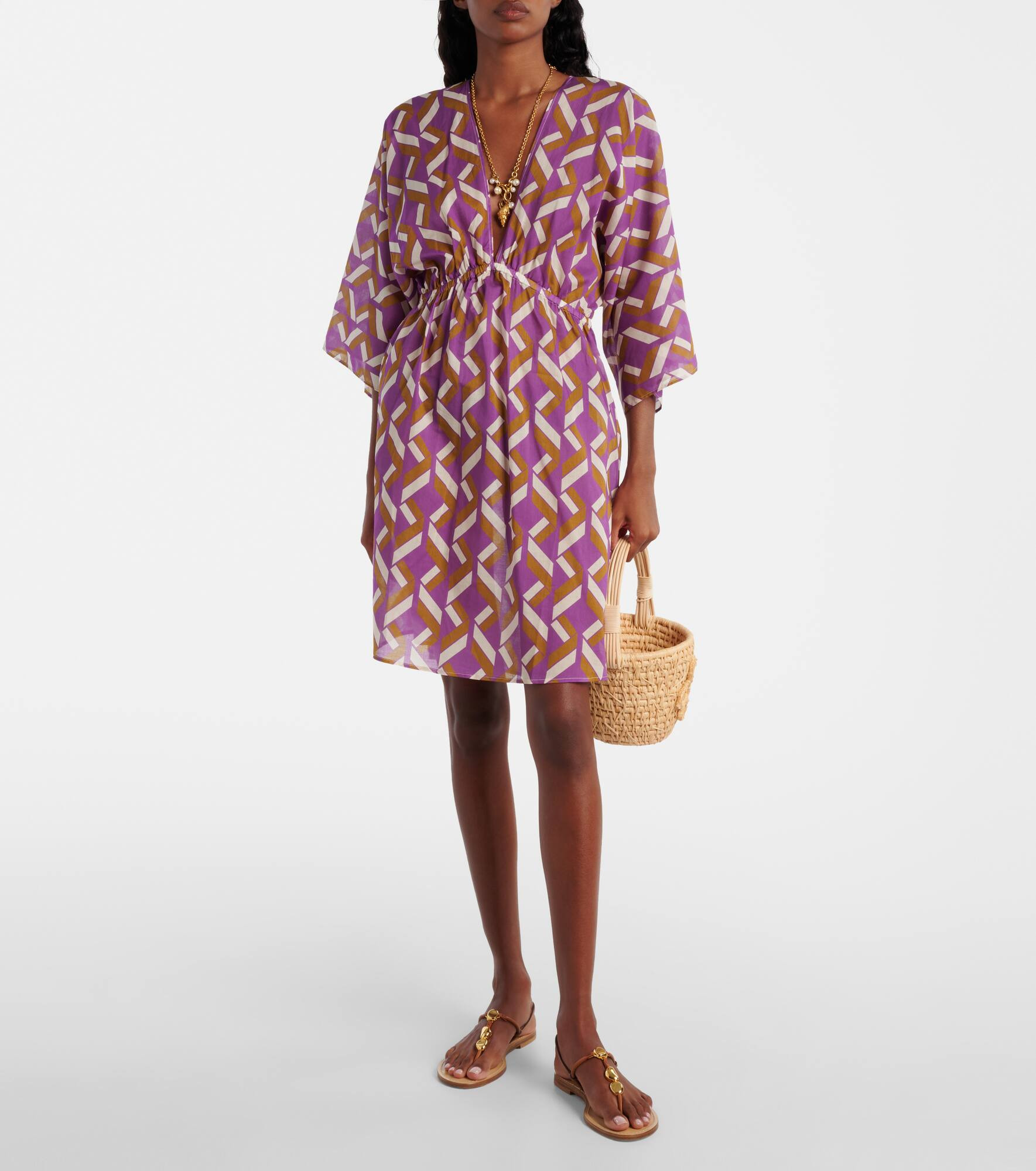 Feel patterned cotton voile minidress - 2