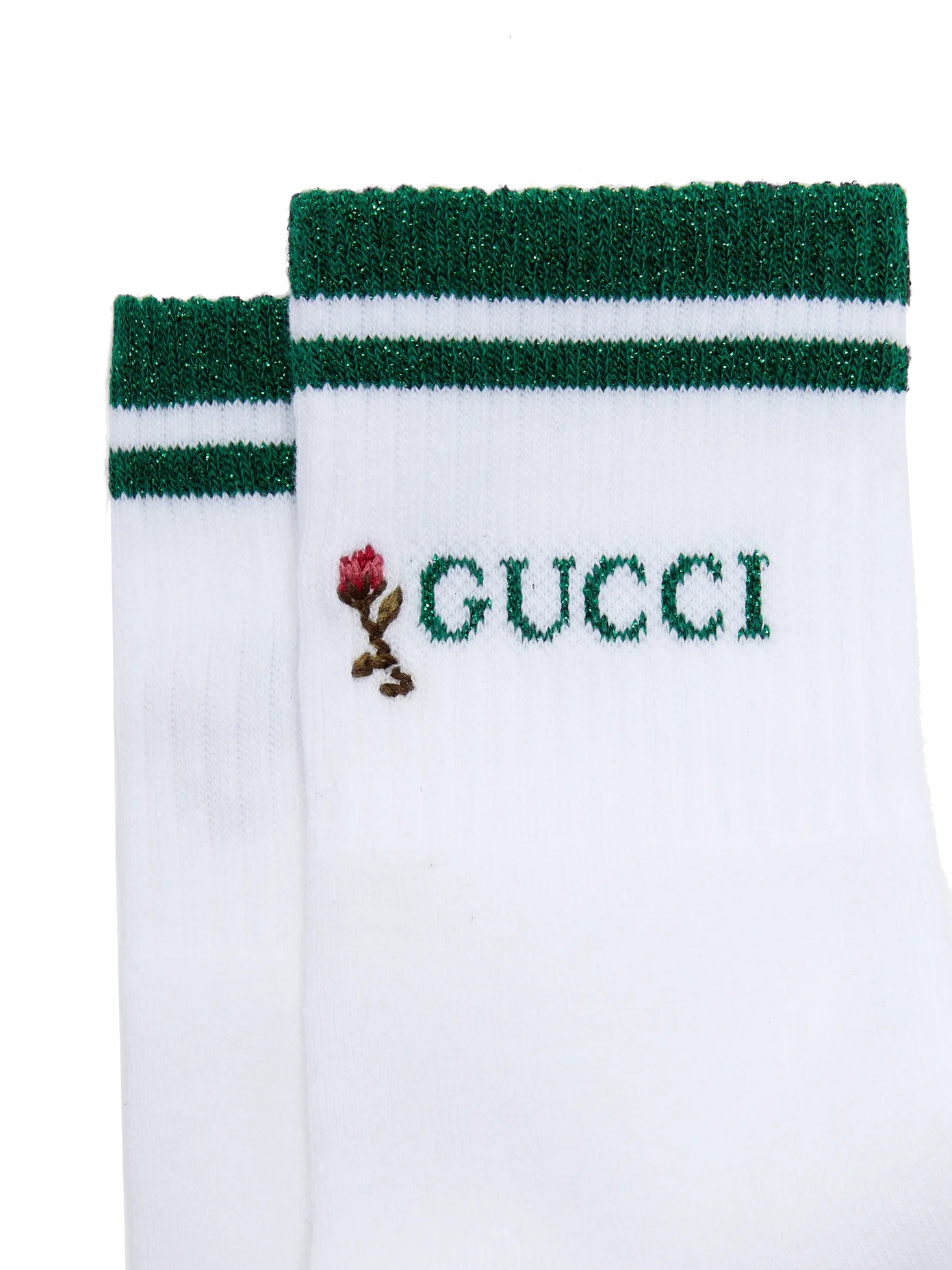 Rose-embroidered cotton-blend ankle socks - 4