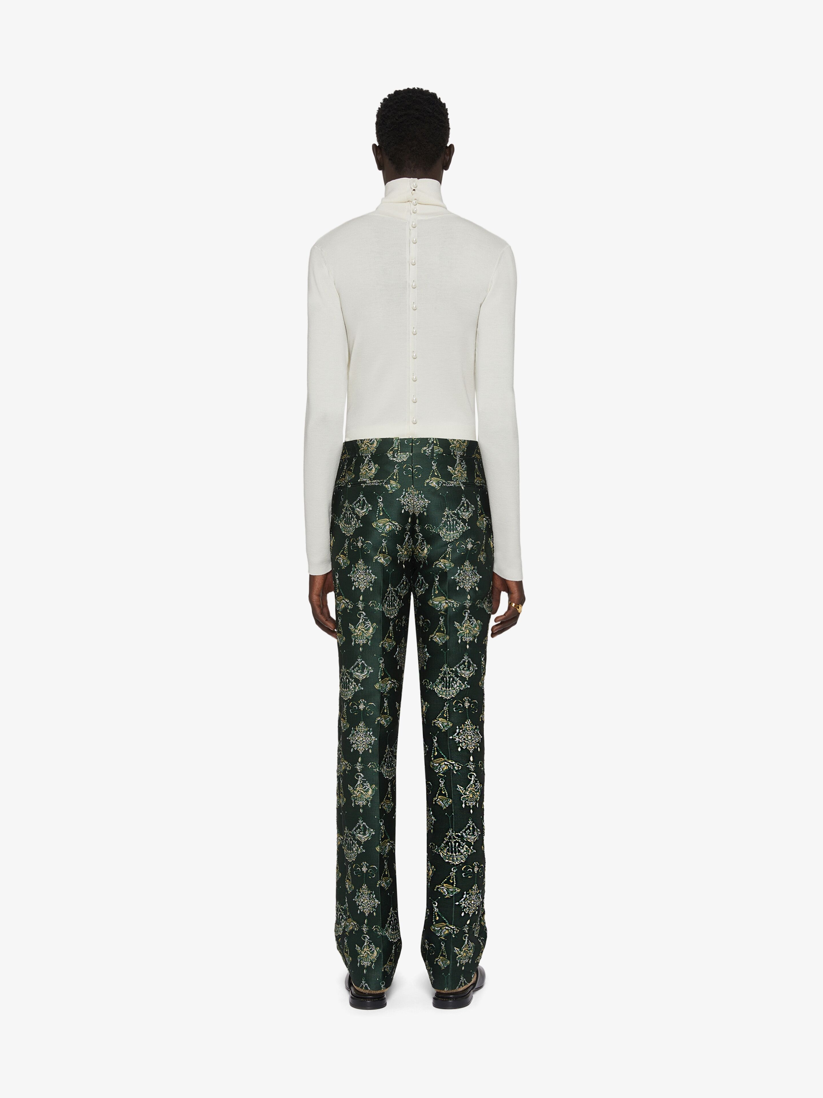 SLIM FIT TAILORED PANTS IN CHANDELIER JACQUARD - 4