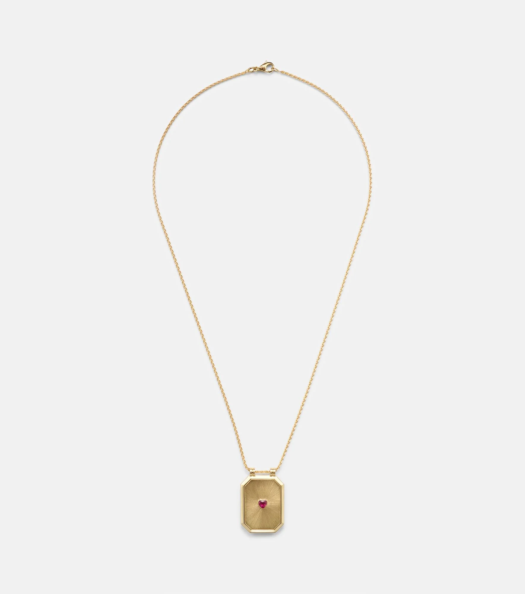 Love 18kt gold pendant necklace with ruby - 1