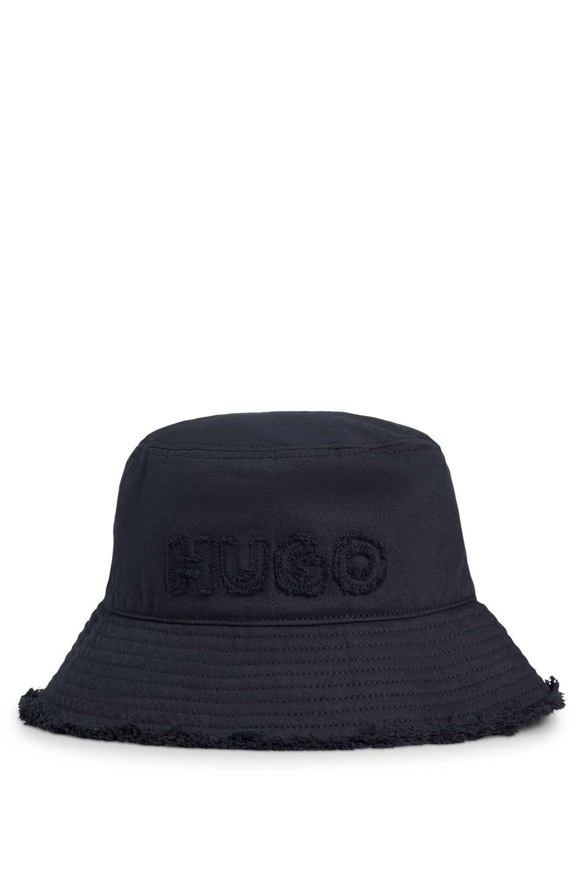 COTTON BUCKET HAT WITH LOGO AND FRINGING - 2