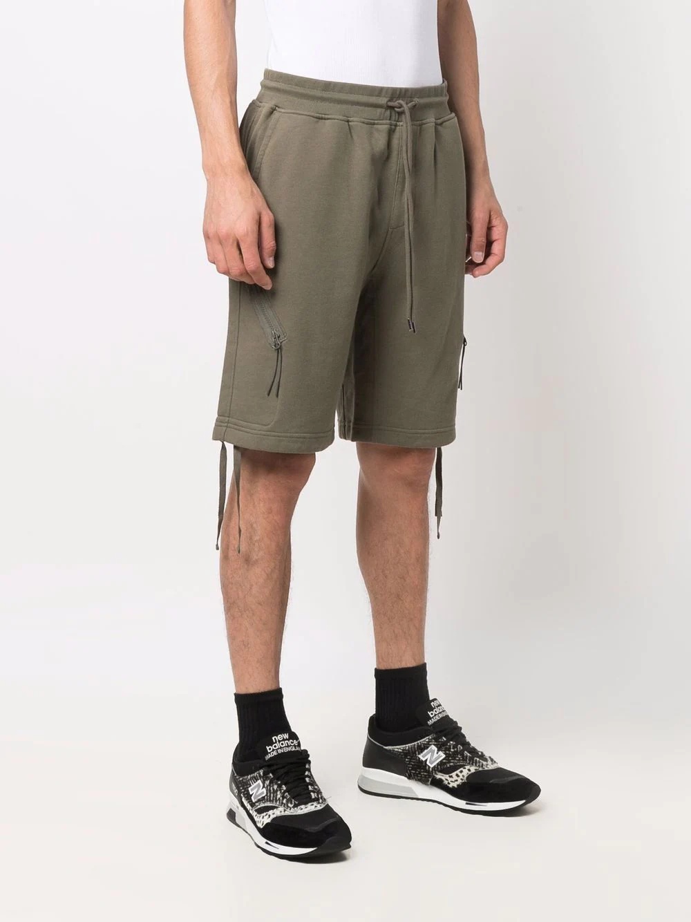 Lens-detail cotton track shorts - 3