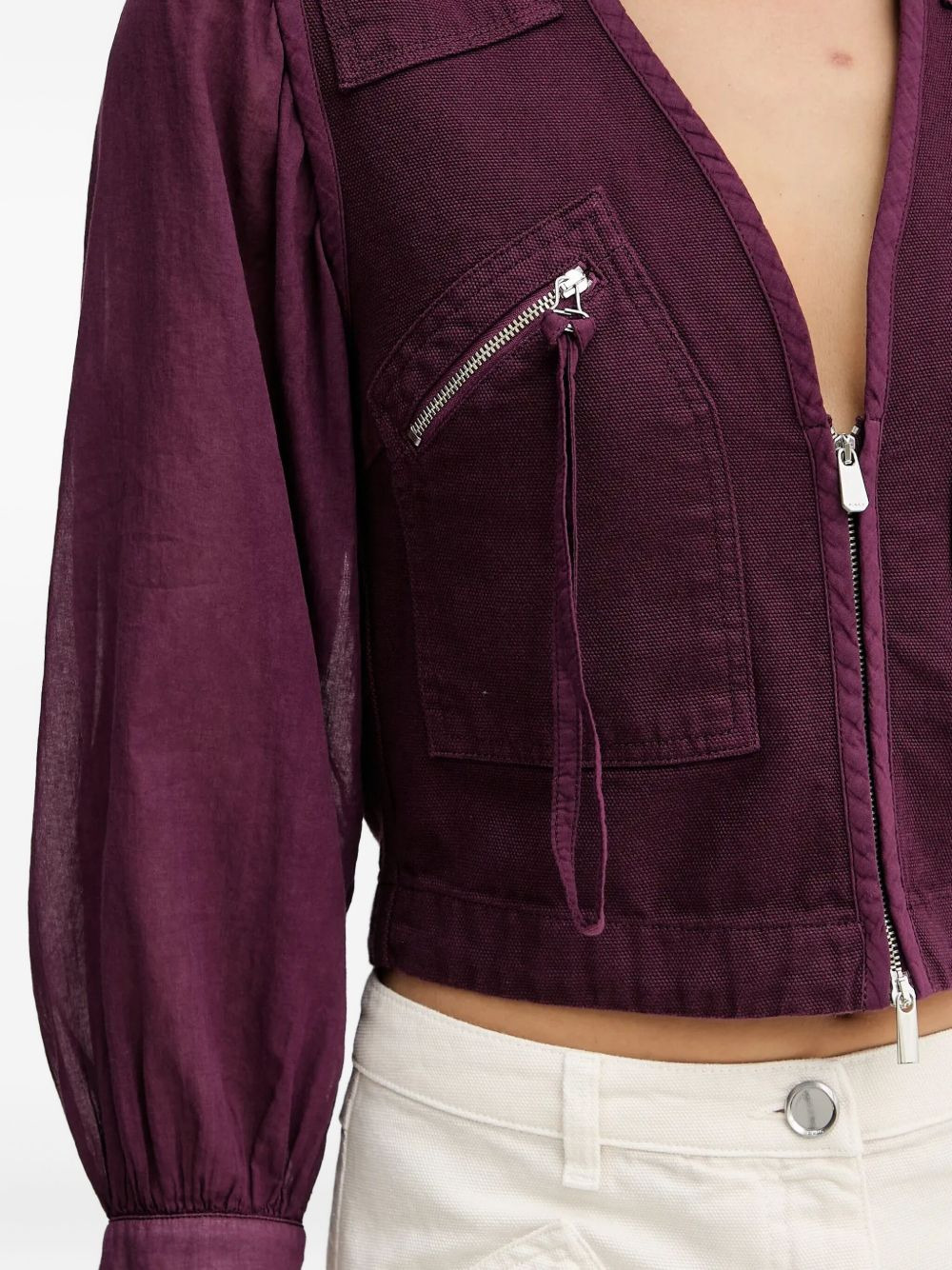 V-neck puff-sleeve top - 5
