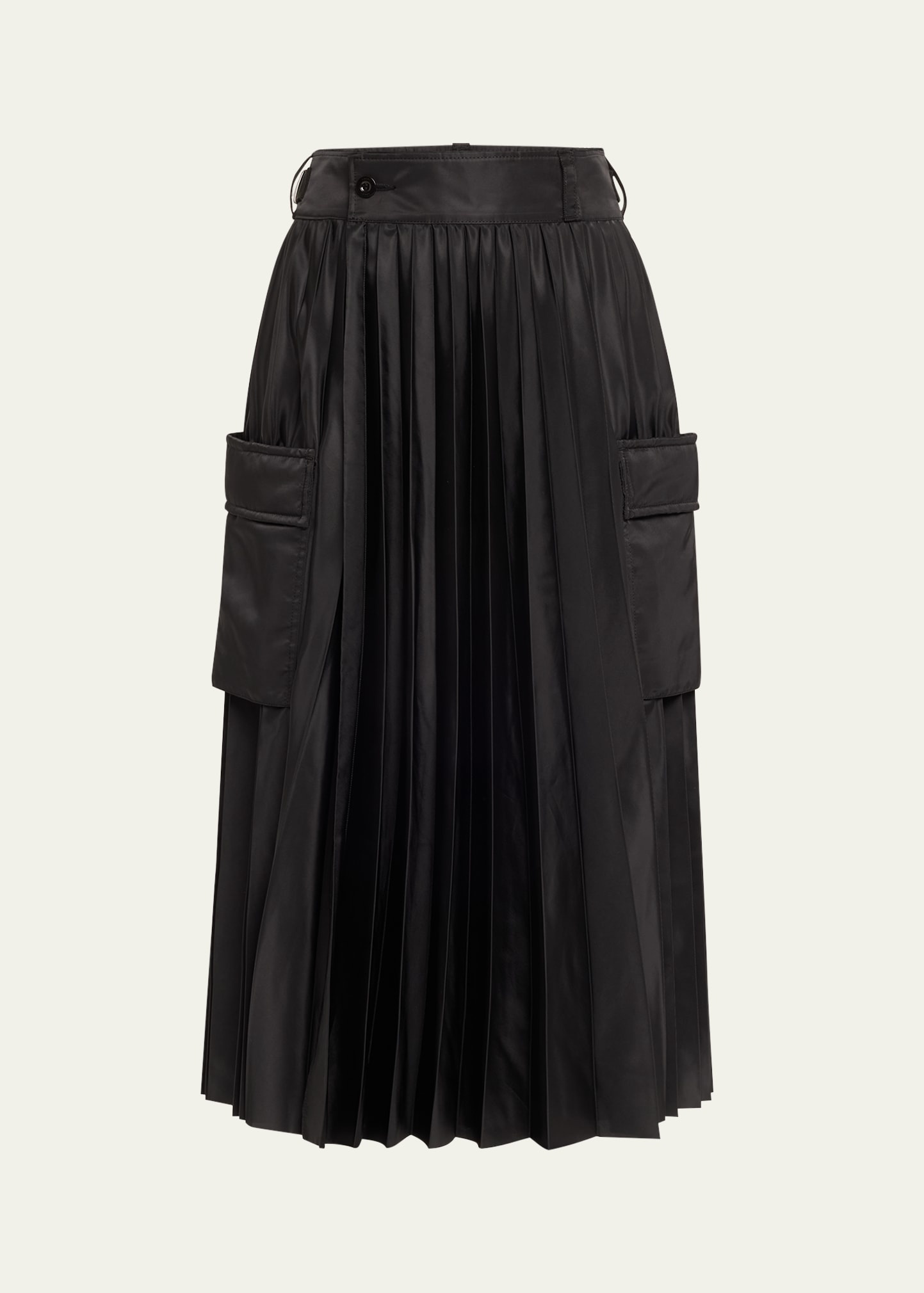 【sacai】22SS Nylon Twill Skirt sacai: Khaki Nylon Twill Midi Skirt | SSENSE
