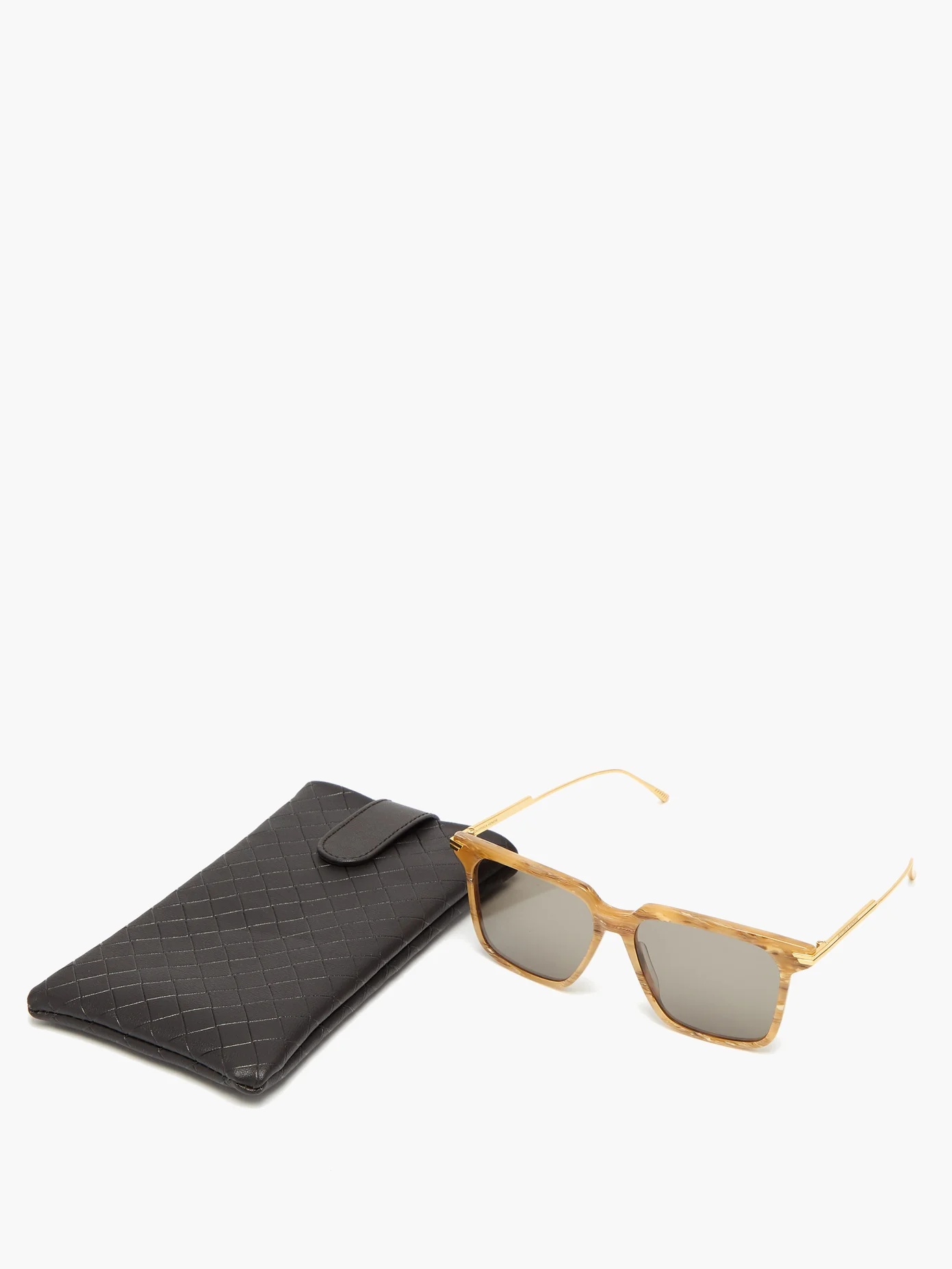 Marbled-effect square acetate sunglasses - 5