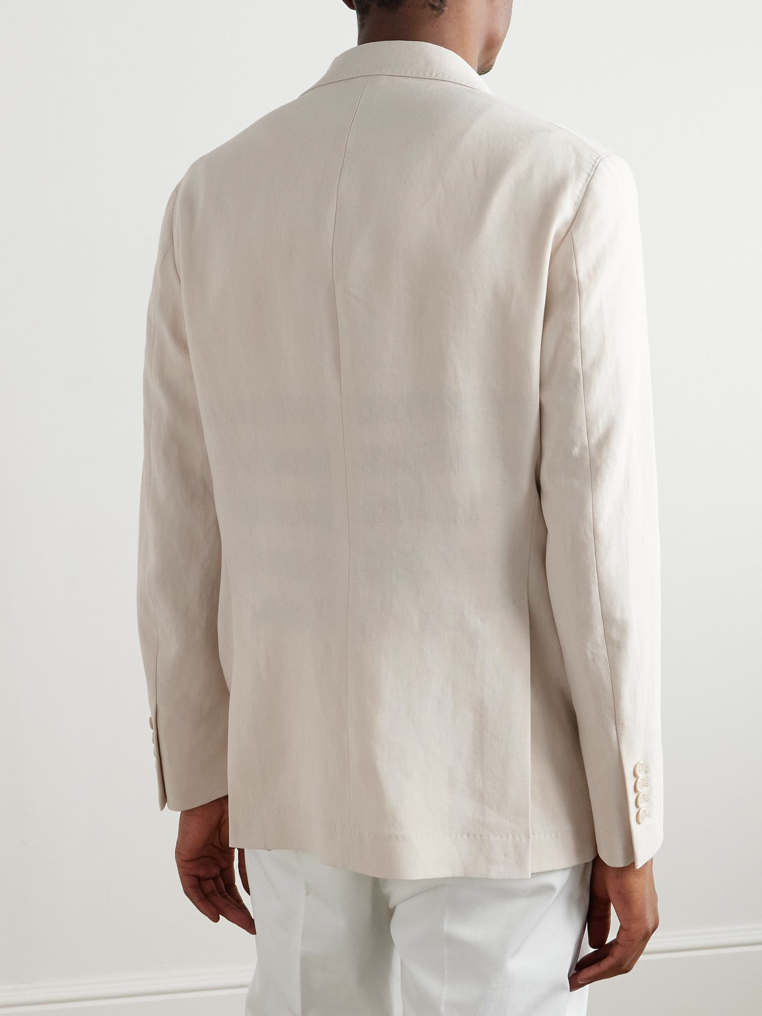 Linen Suit Jacket Beige - 3