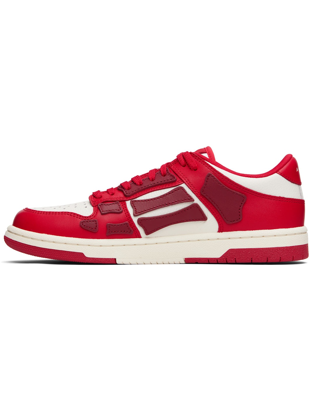 Red & White Skel Top Low Sneakers - 3