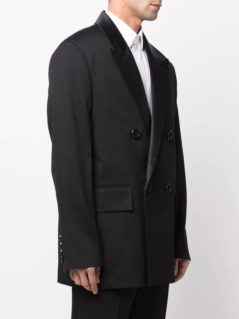 peak-lapel double-breasted blazer - 3