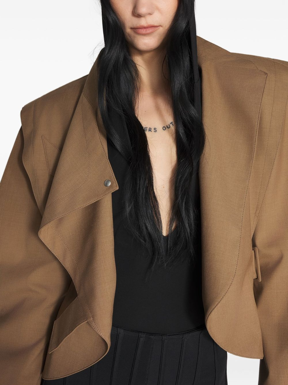 draped-shoulder  jacket - 4