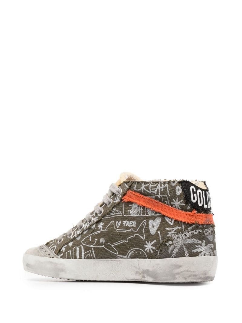 Mid Star lettering print high-top sneakers - 3