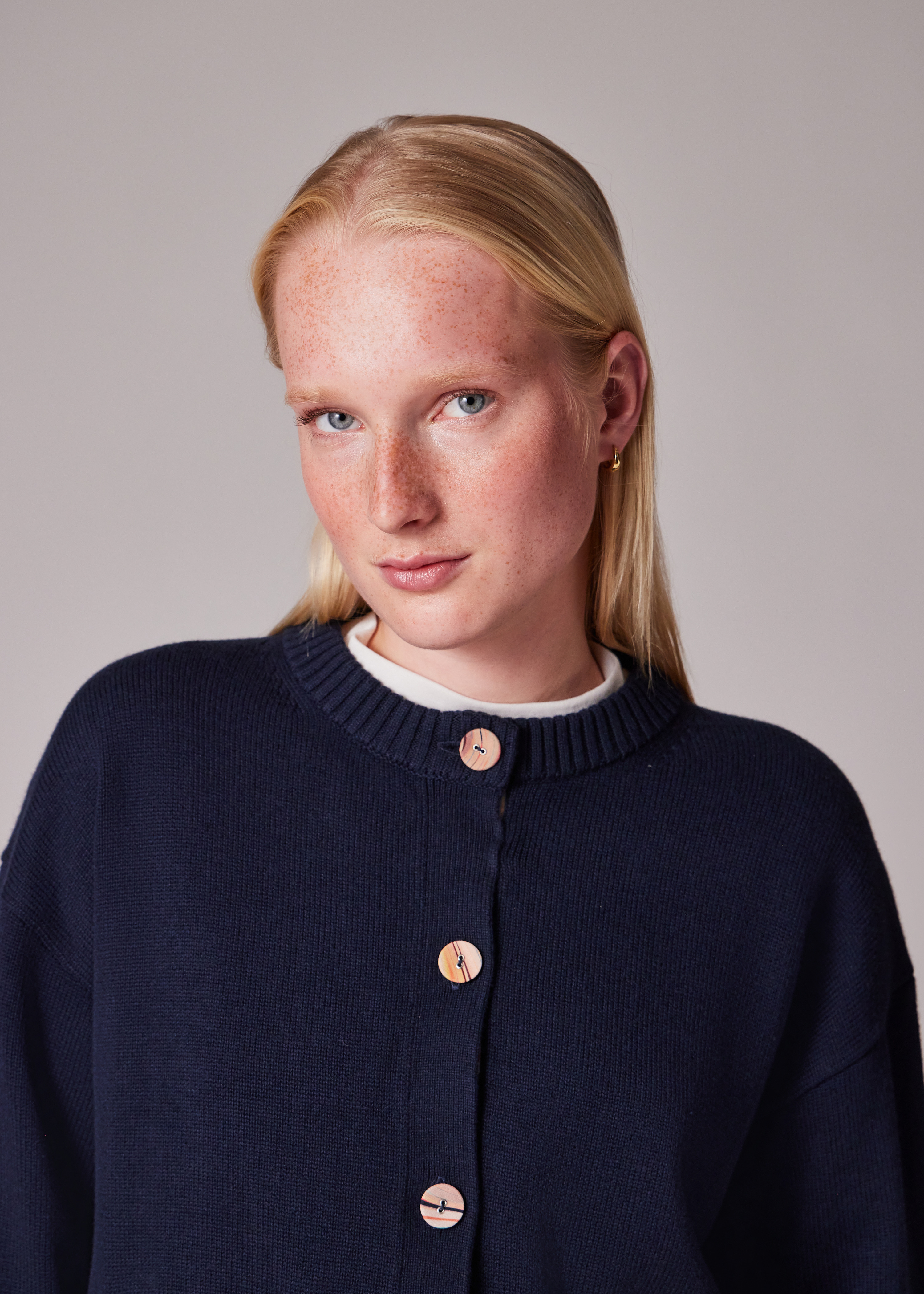 Women's Navy 'Swirl' Placket Cardigan - 5