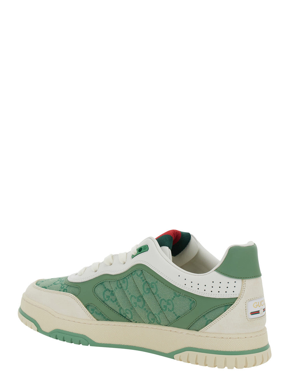 Gucci Men 'Gucci Re-Web' Green Low Top Sneaker With Gg Motif On The Side In Leather Man - 3