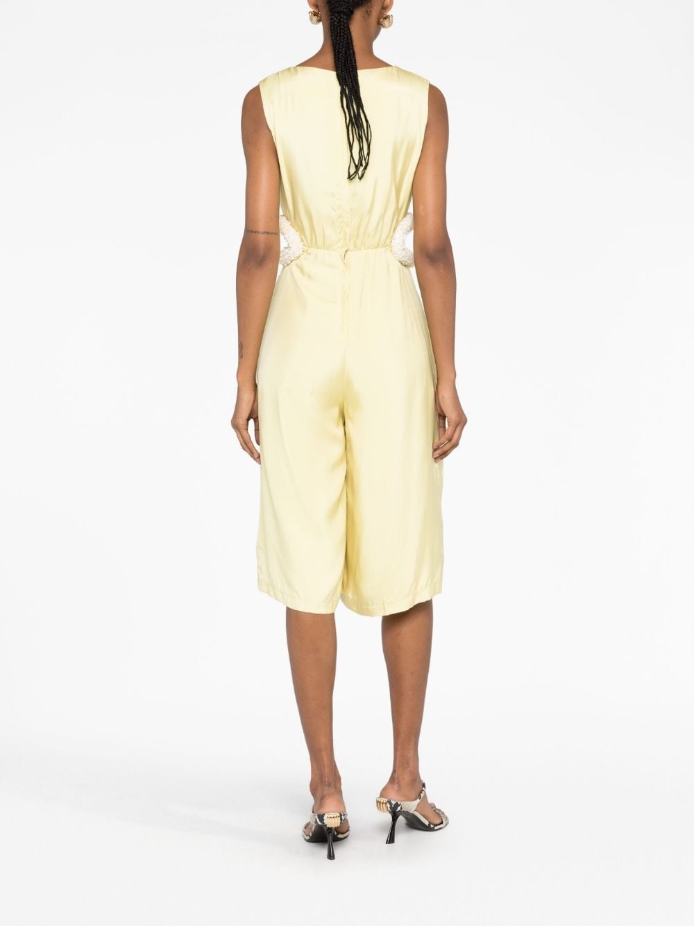 cut-out belted satin jumpsuit - 6