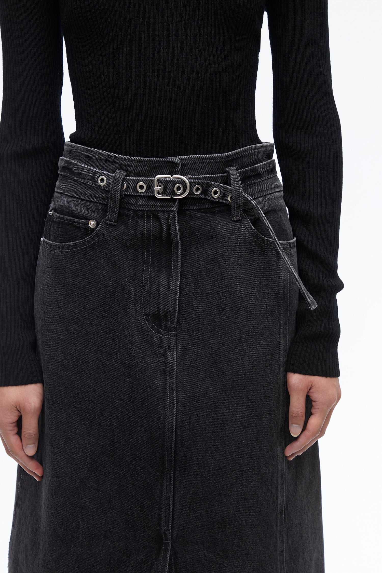 Denim A-Line Skirt - 5