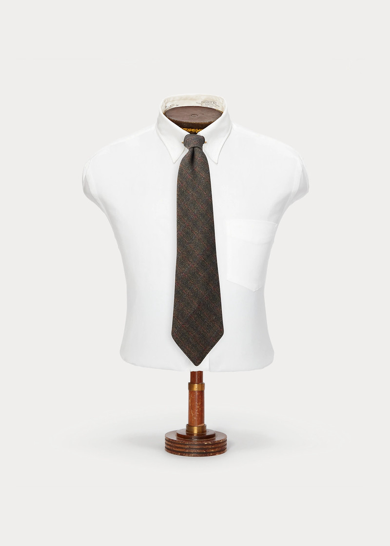 Handmade Plaid Cashmere-Wool Tie 1