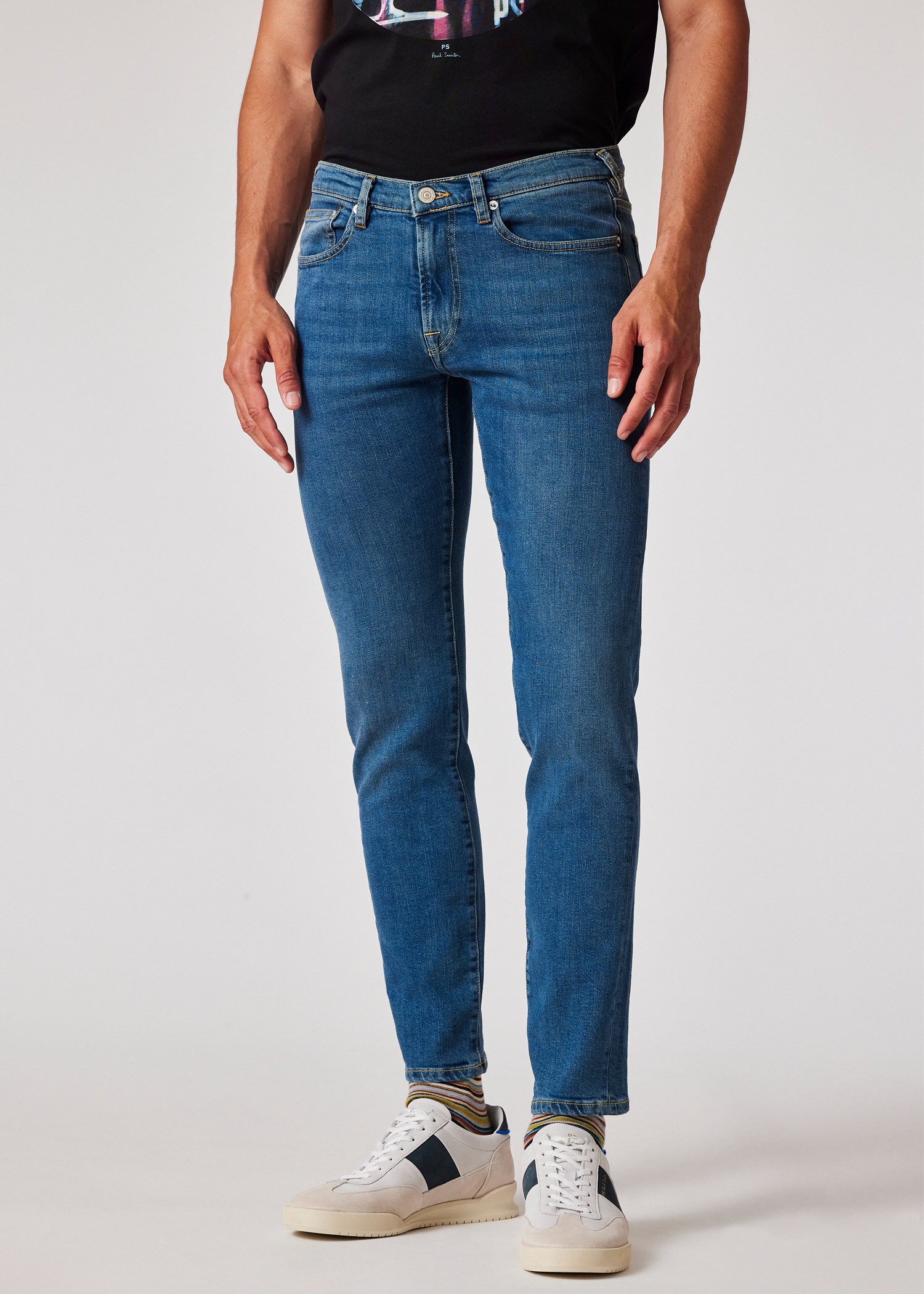 Slim-Fit 'Blue Black Comfort Stretch' Blue-Wash Jeans - 3