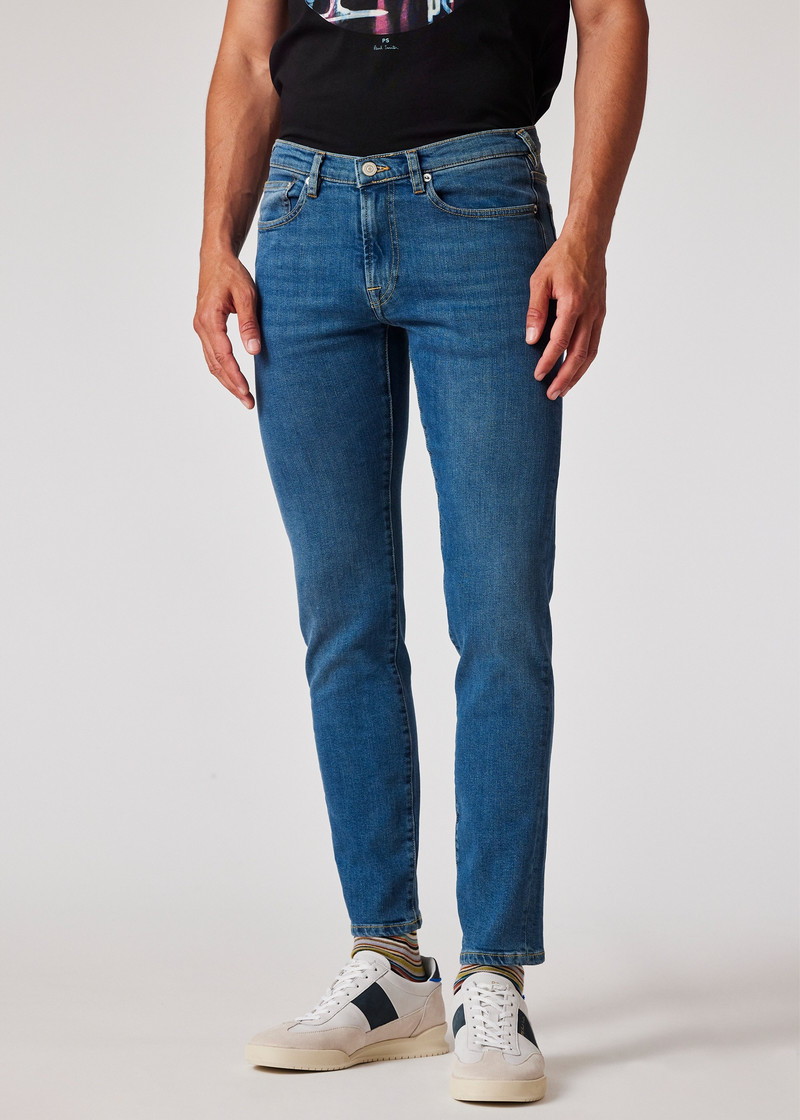 Slim-Fit 'Blue Black Comfort Stretch' Blue-Wash Jeans 3