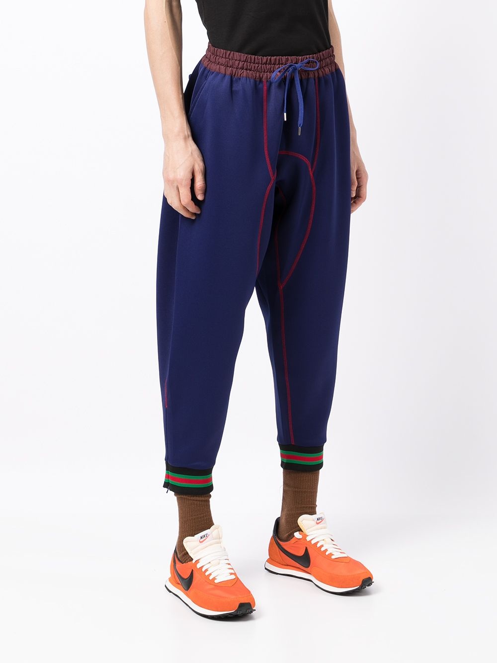 contrast-trim straight-leg track pants - 3